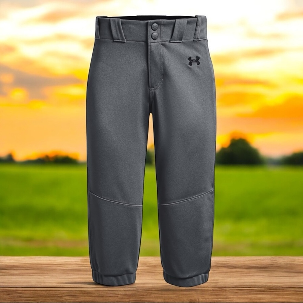 Under Armour Women's Vanish Fastpitch Softball Pants Grey/Black - YLG - Picture 6 of 11